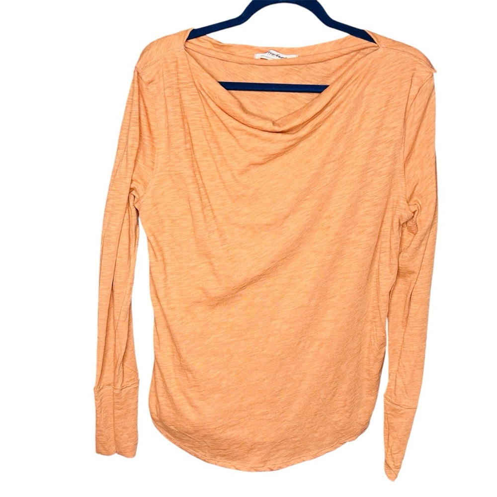 We The Free Free People Orange Long Sleeve Relaxed cotton Blouse